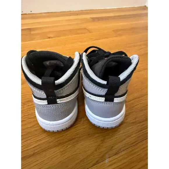 Air Jordan 1 High OG Toddler Sneakers Black/Gray With Elephant Print Size 5C - Picture 6 of 10